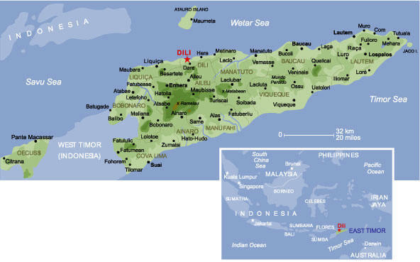 cities map of east timor